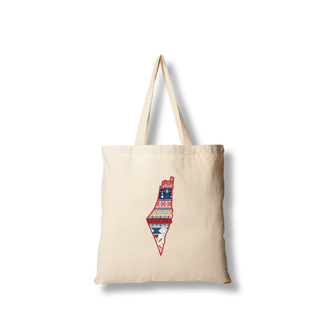 Tote bag - خريطة فلسطين تطريز